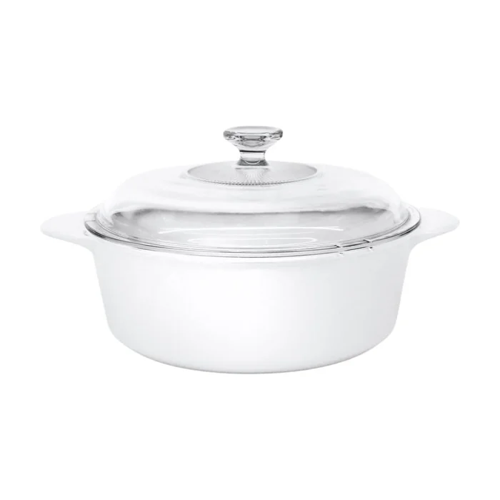 Weißer Topf mit Glasdeckel 3,25 L 1 Einheit